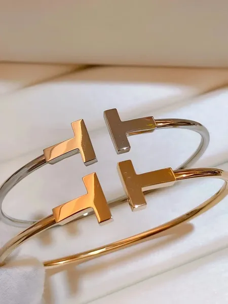 Tiffany T Wire Bracelet [Diamond-Free Open Design] [2 styles] 2